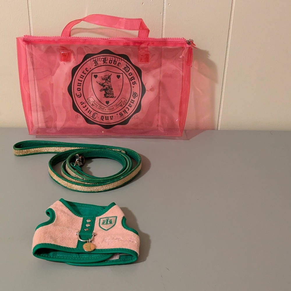 Vintage Y2K Juicy Couture XS Pre-Owned Cotton pink Dog Harness and Leash Set
